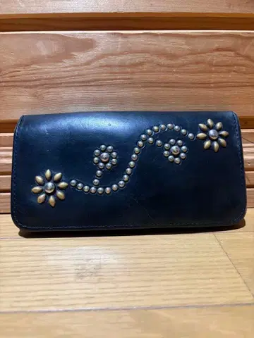 HTC 롱 지갑 가죽 플라워 스터드