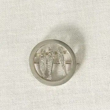 세 마리 물고기 모티브 실버 925 브로치