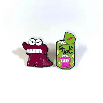 핀 배지 짱구는 못말려(크레용 신짱) 초코비 와니야마 씨 2개 세트