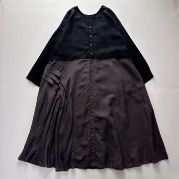 네스트로브 린넨 2way 원피스 절개 턱 오버 디자인