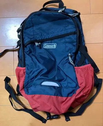 콜맨 백팩 네이비 레드