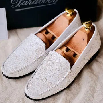 컨디션 최상 Paraboot 파라부트 화이트 카빙 모카신 로퍼 3.5