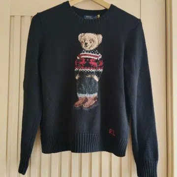 새상품급 랄프 로렌 폴로베어 블랙 니트 스웨터 긴팔