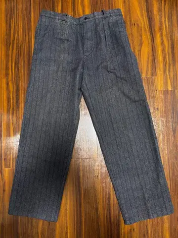 다크 그레이 스트라이프 워크 팬츠 프렌치 빈티지