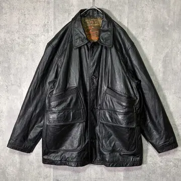 최고급 US 카우 소가죽 카 코트 블랙 안감 아트 어깨 패드 없음