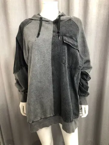 mili mili 데님 절개 자켓 후드티