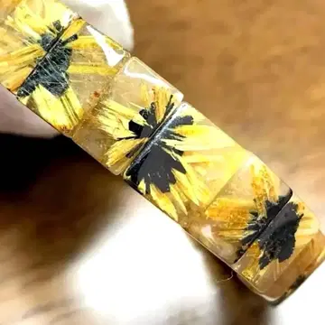 [레어] 천연 골드 타이틴 루틸 쿼츠 팔찌 뱅글 남녀 공용