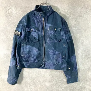 TORAICHI 작업복 자켓 네이비 일본풍 패턴 잉어 집업