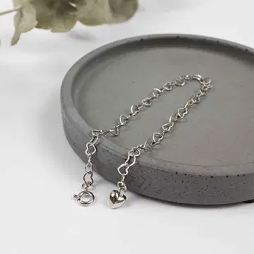 80 하트 체인 x 하트 참 실버 팔찌 SV925