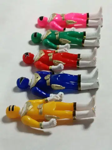 1994년 반다이 초력전대 오렌쟈의 소프트 비닐 5체 세트 당시 물품