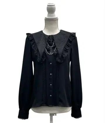 Dear my Love 각진 옷깃 거미 레이스 체인 블라우스