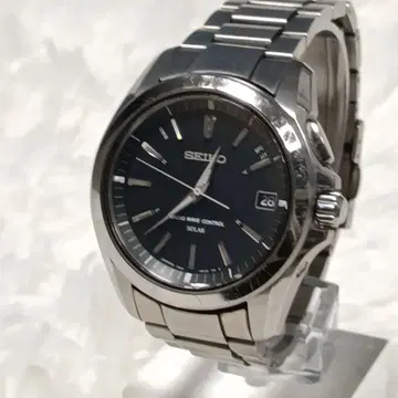 세이코 SEIKO 브라이츠 블랙 실버 전파 솔라 남성용