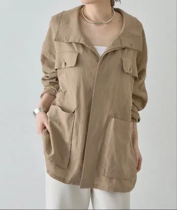 SHENERY 밀리터리 린넨 셔츠 자켓