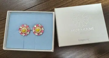 liquem 리큐엠 무라카미 다카시 꽃 귀걸이 핑크 미사용 정품