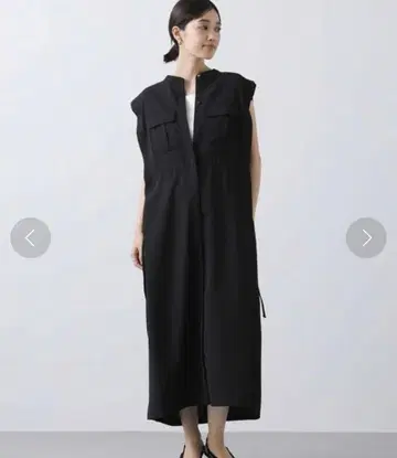 [ 새상품 ] Acuta 아쿠타 트윌 크로스 사파리 원피스 블랙 롱 기장