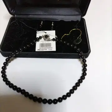 블랙 오닉스 목걸이, 귀찌 SUNCLOVER 케이스 포함