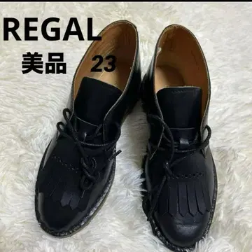 [ REGAL ] 태슬 프린지 처카 부츠 가죽 23 블랙 새상품급