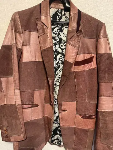 넘버나인 패치워크 가죽 테일러드 자켓