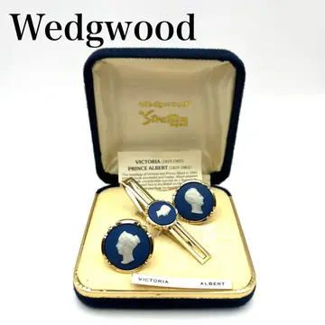 [새상품급] 웨지우드 넥타이핀 커프스 세트 카메오