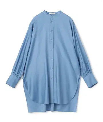 MACPHEE 코튼 몰스킨 밴드 카라 튜닉 셔츠