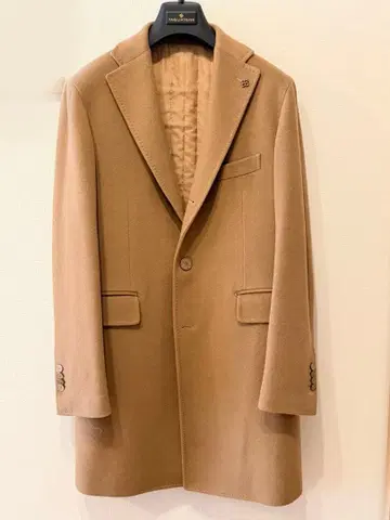 TAGLIATORE 캐시미어 100 체스터 코트 카멜 44 본절단