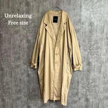 언릴랙싱 Unrelaxing 트렌치코트 오버 사이즈 내추럴