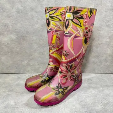에밀리오 푸치 EMILIO PUCCI 레인부츠 장화 핑크 23cm