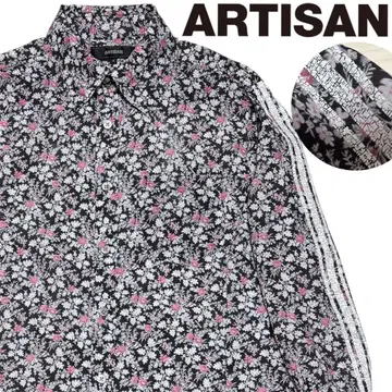 고품질 ARTISAN 아티산 보타니컬 꽃무늬 플라워 라인 셔츠