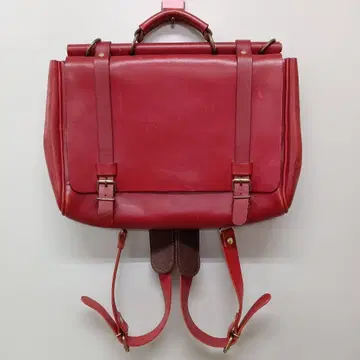 242 HERZ 헬츠 봉지붕 덮개 백 가죽제품 가죽 백 레드