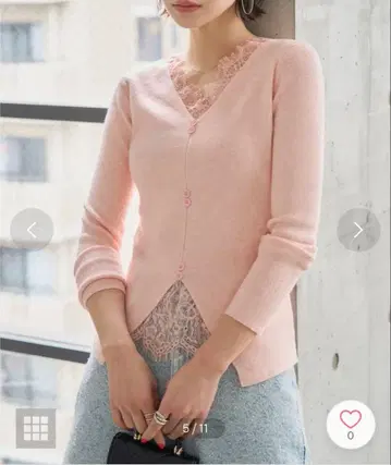 KOBE LETTUCE 레이스 니트 가디건[N1330]