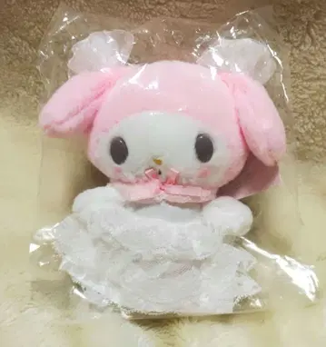 레이디 마이멜로디 화이트 프릴 마스코트 홀더 봉제 인형 산리오