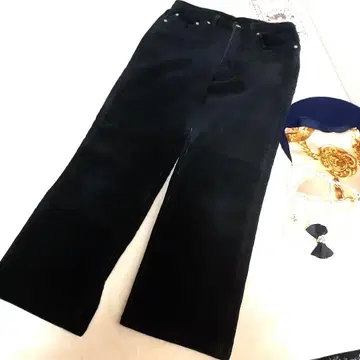 올드 유니클로 빈티지 네이비 택 블랙 코듀로이 스트레이트 팬츠