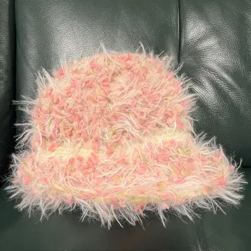 [ 핸드메이드 ] 복슬복슬 털실 모자 머리 둘레 약 56~58cm