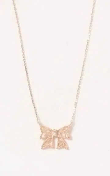 con affetto (콘아페트) 리본 목걸이 K10 핑크 골드