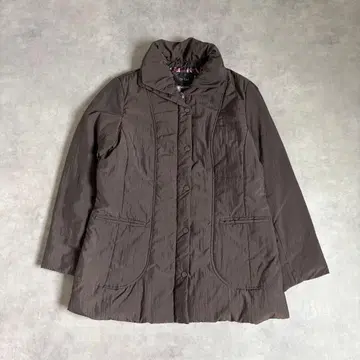 여성용 경량 아우터 하이넥 브라운 M 미들 기장 자켓