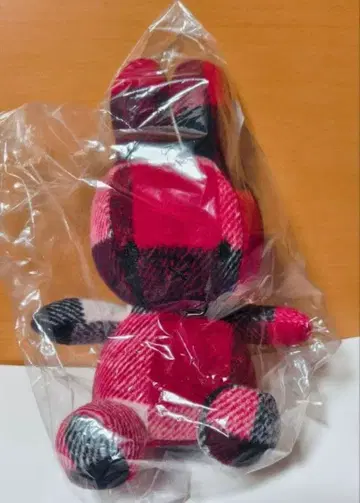 미피 check 패턴 봉제 인형 [새상품] 레드 23cm