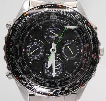 레어 동품 SEIKO 크로노그래프 스카이 프로페셔널 7T34-6A00