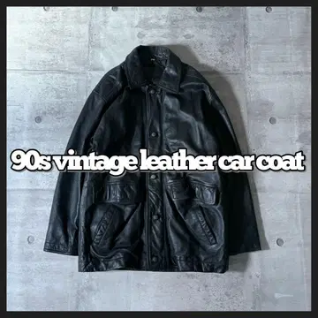 80-90s vintage lamb leather car coat y2k