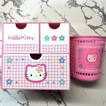 카오하나 키티 수납 박스 & 펜꽂이 세트