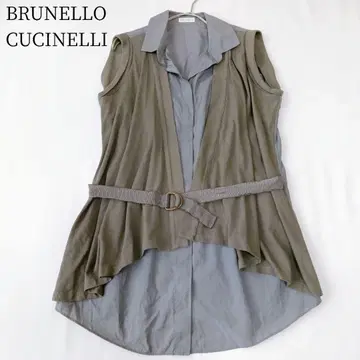 [ 브루넬로쿠치넬리 ] 도킹 셔츠 벨트 베스트 이소재 이탈리아제 L