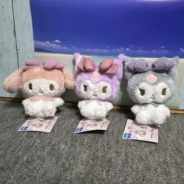 마이멜로디 쿠로미 꾸미기 반짝반짝 봉제 인형 빅 리본 전종 세트