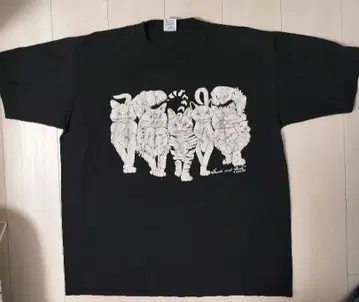 90s Linda Lori 고양이 고양이 T셔츠 블랙 아노쨩 아이묭1
