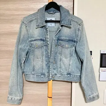홀리스터 데님 자켓 숏 기장 크롭 라이트 블루