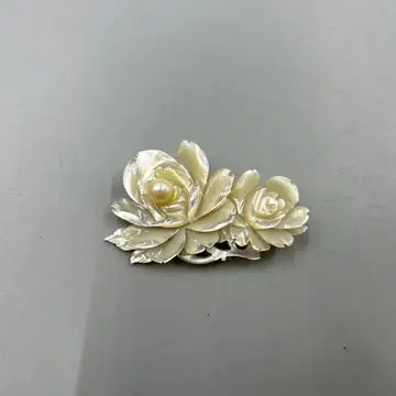 255 빈티지 조개 꽃 모티브 브로치 펄 장식