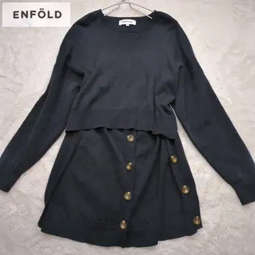 엔폴드 4WAY 하이 게이지 니트 원피스 스트레치 코튼 38