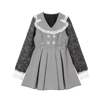 DearMyLoveWhip 키라키라 비쥬 테일러드 레이스 원피스 4L