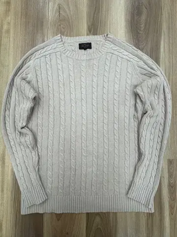 빔즈플러스 케이블 니트 베이지 니트 스웨터