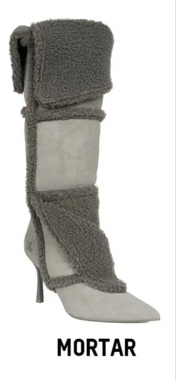 [ 새상품급 ] YELLO 롱 부츠 그레이 무스탕 M 사이즈