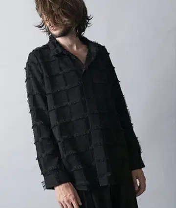 NO ID. 노아이디 프린지 체크 풀오버 셔츠 1 블랙