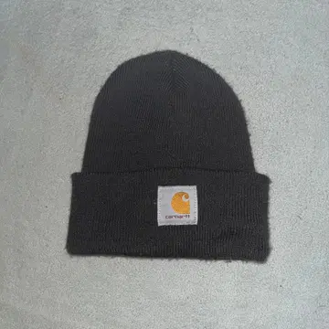 칼하트 CANADA제 와치캡 로고 부착 더블 비니 차콜 그레이